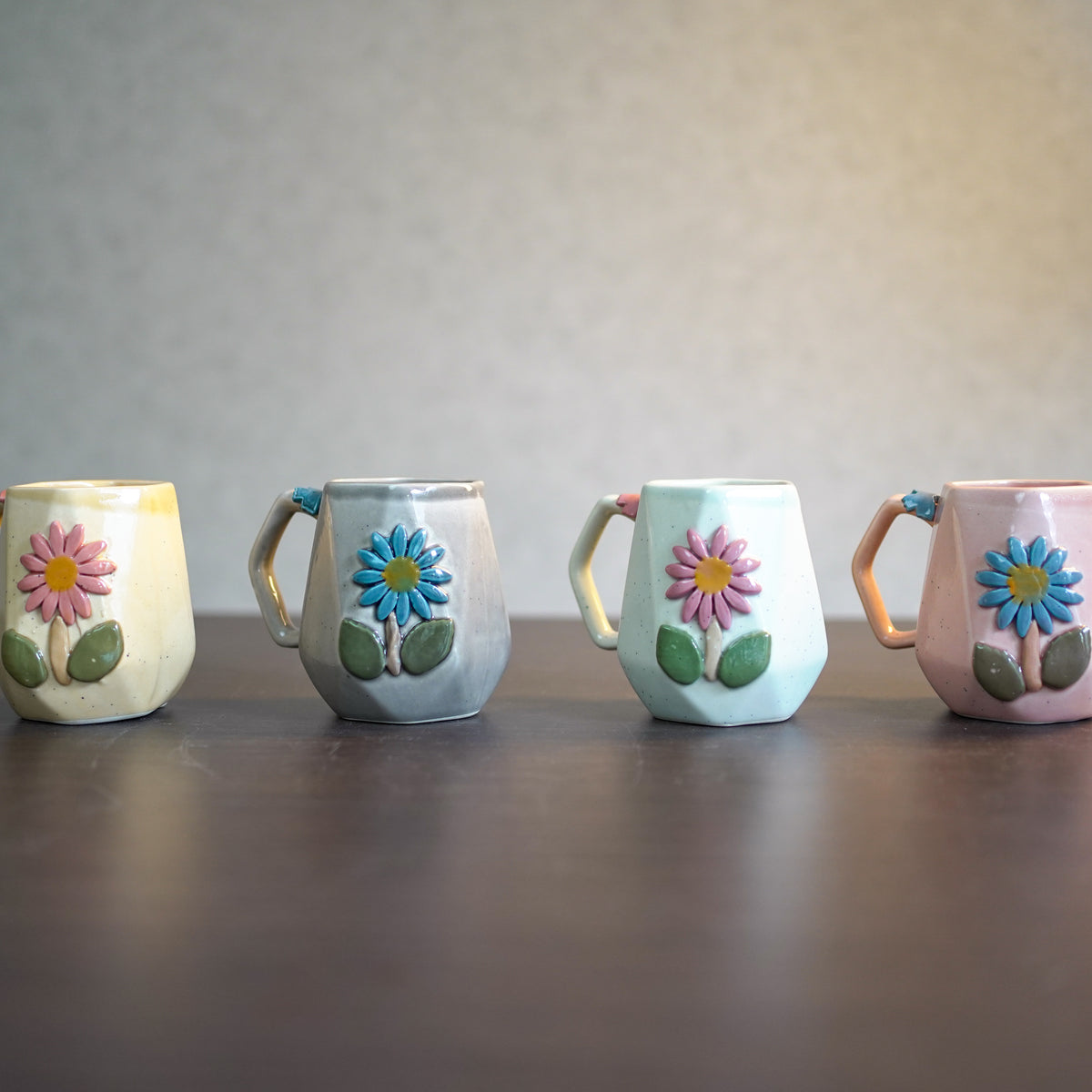 Grey Flora Coffee Mugs