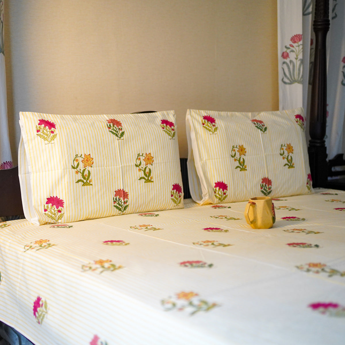 Marigold Lane handblocked Bedsheet king