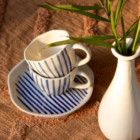 Coffee Mugs & Platter Set