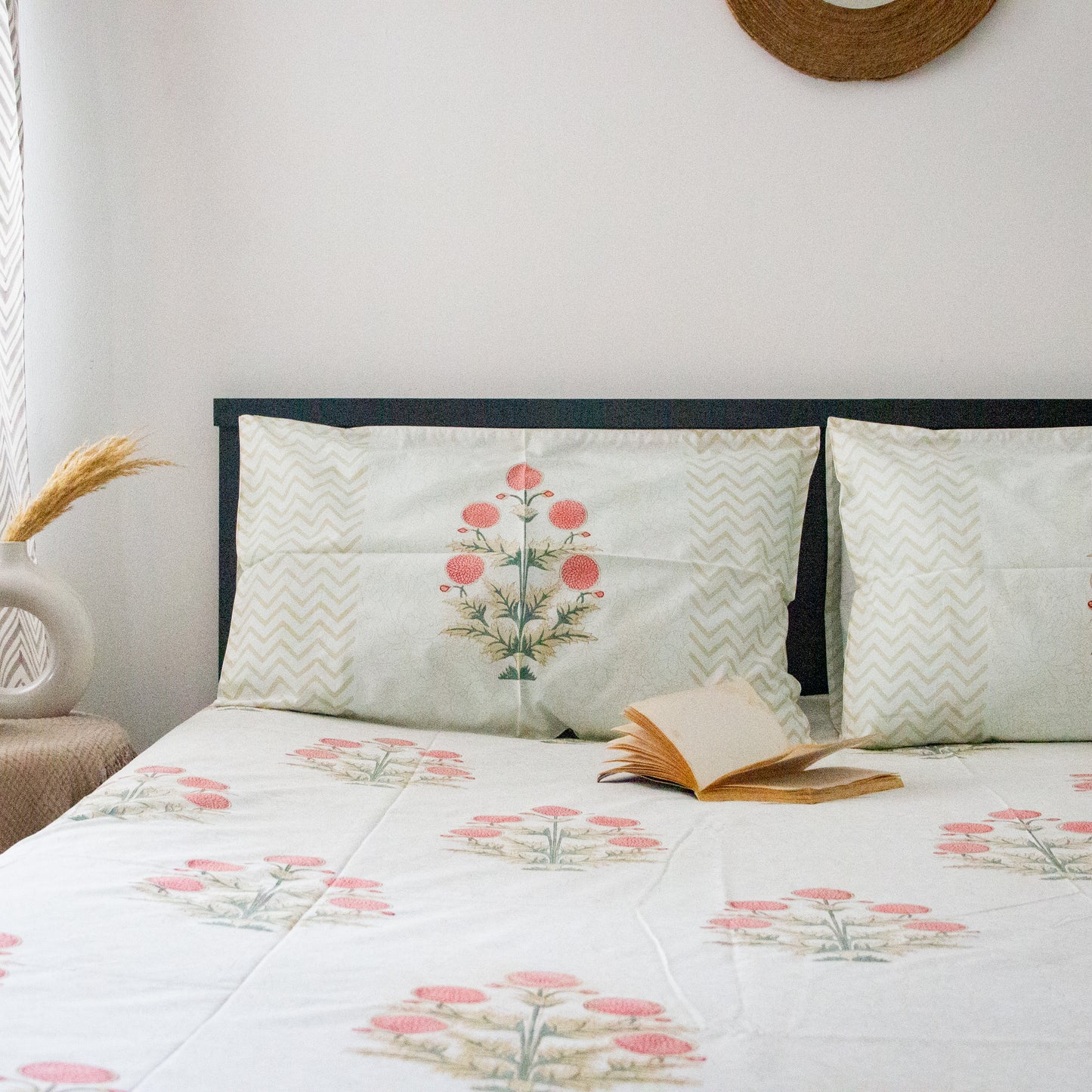 Amaranthus Hand Block Printed Bed Sheets