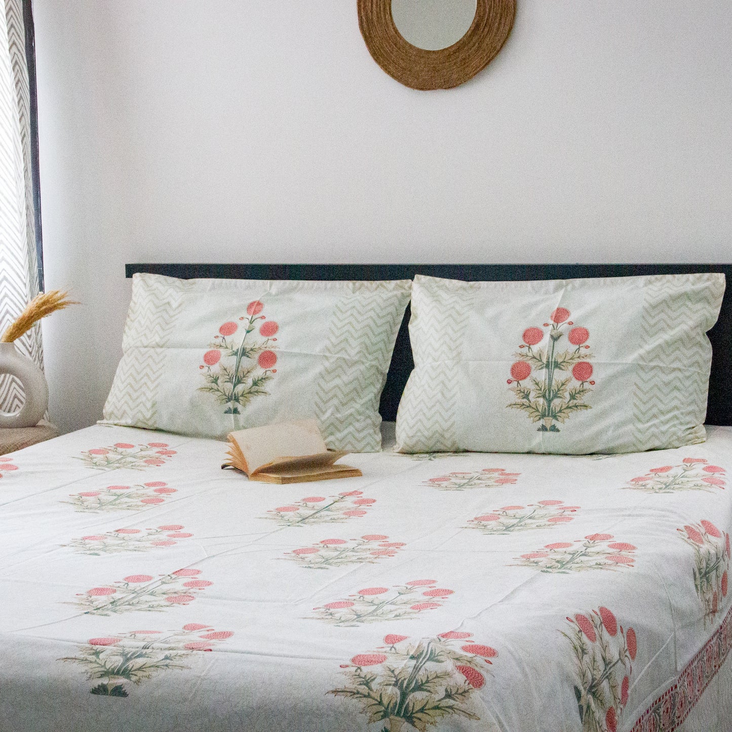Amaranthus Hand Block Printed Bed Sheets