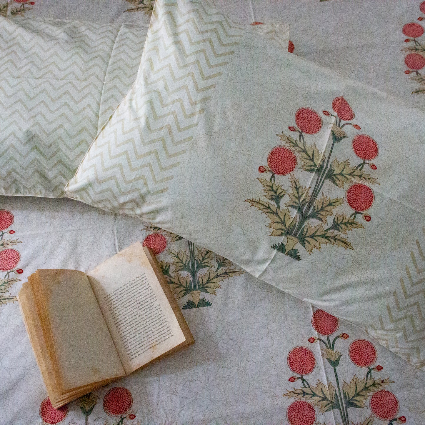 Amaranthus Hand Block Printed Bed Sheets