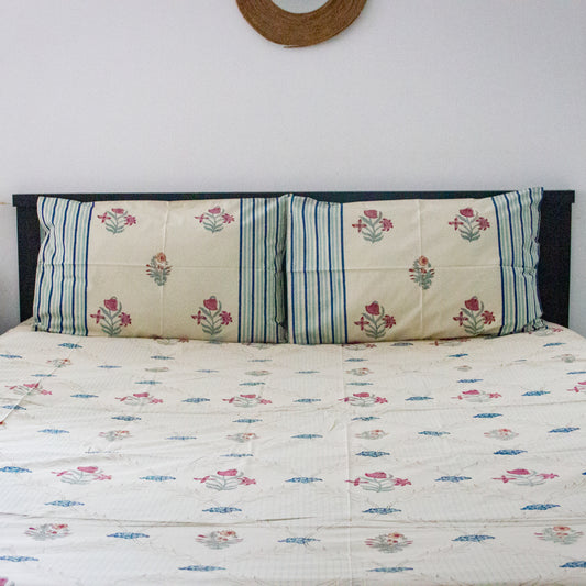 Nigella Nirvana Hand Block Printed Bed Sheets