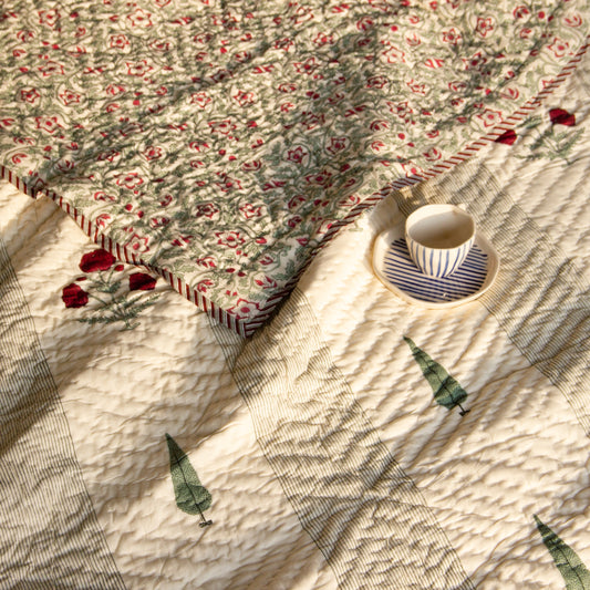 Garden of Eden - Reversible Quilt - Single Bed