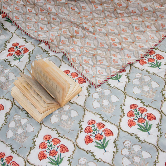 Alpinia Jaal Hand Block Printed Reversible Dohar