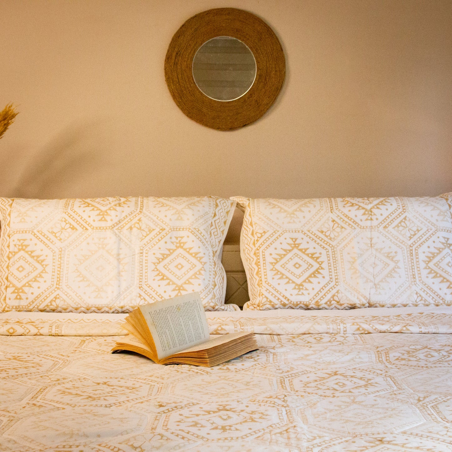 Mosaic Geometric Handblock Printed Bedcover