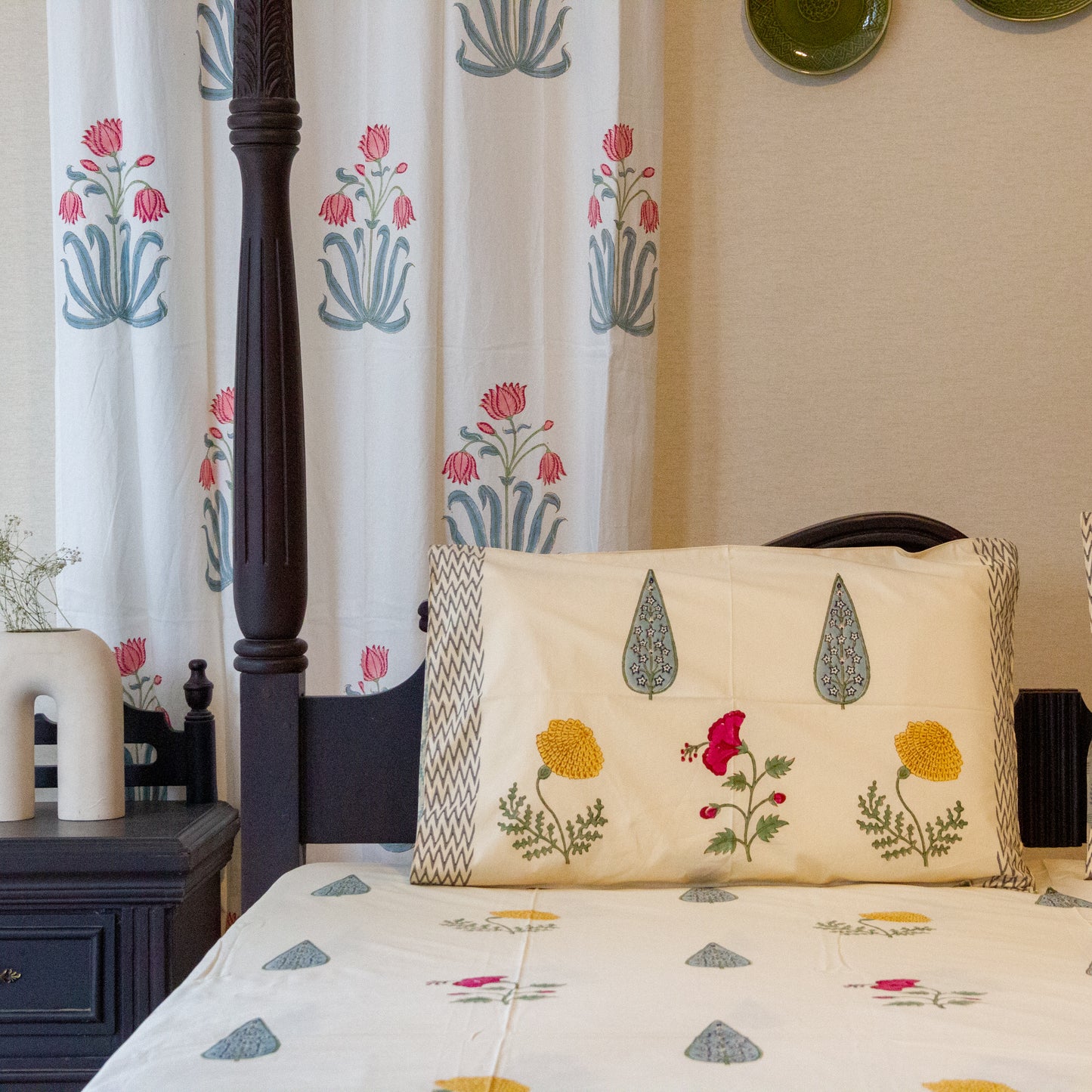 Marigold Magic Hand Block Printed Bed Sheet