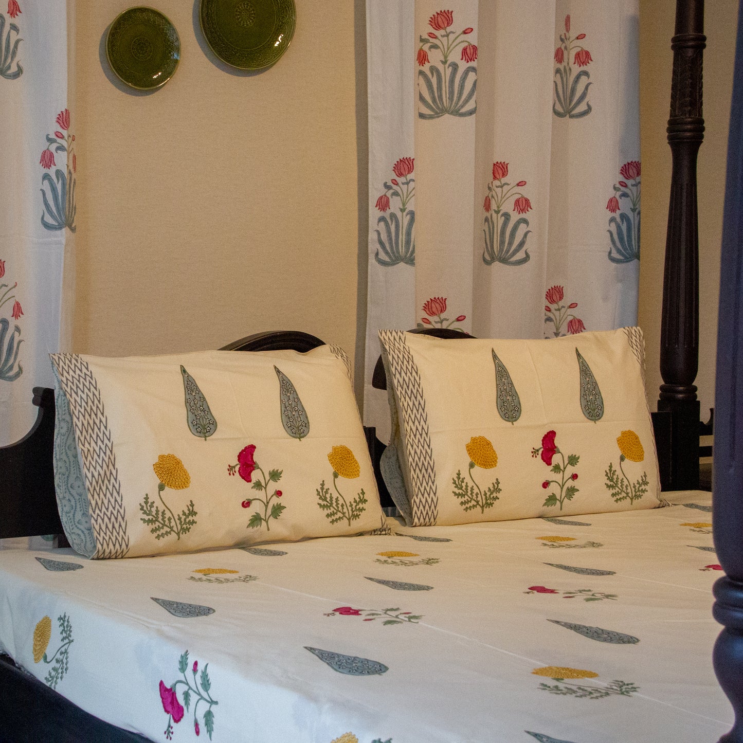 Marigold Magic Hand Block Printed Bed Sheet