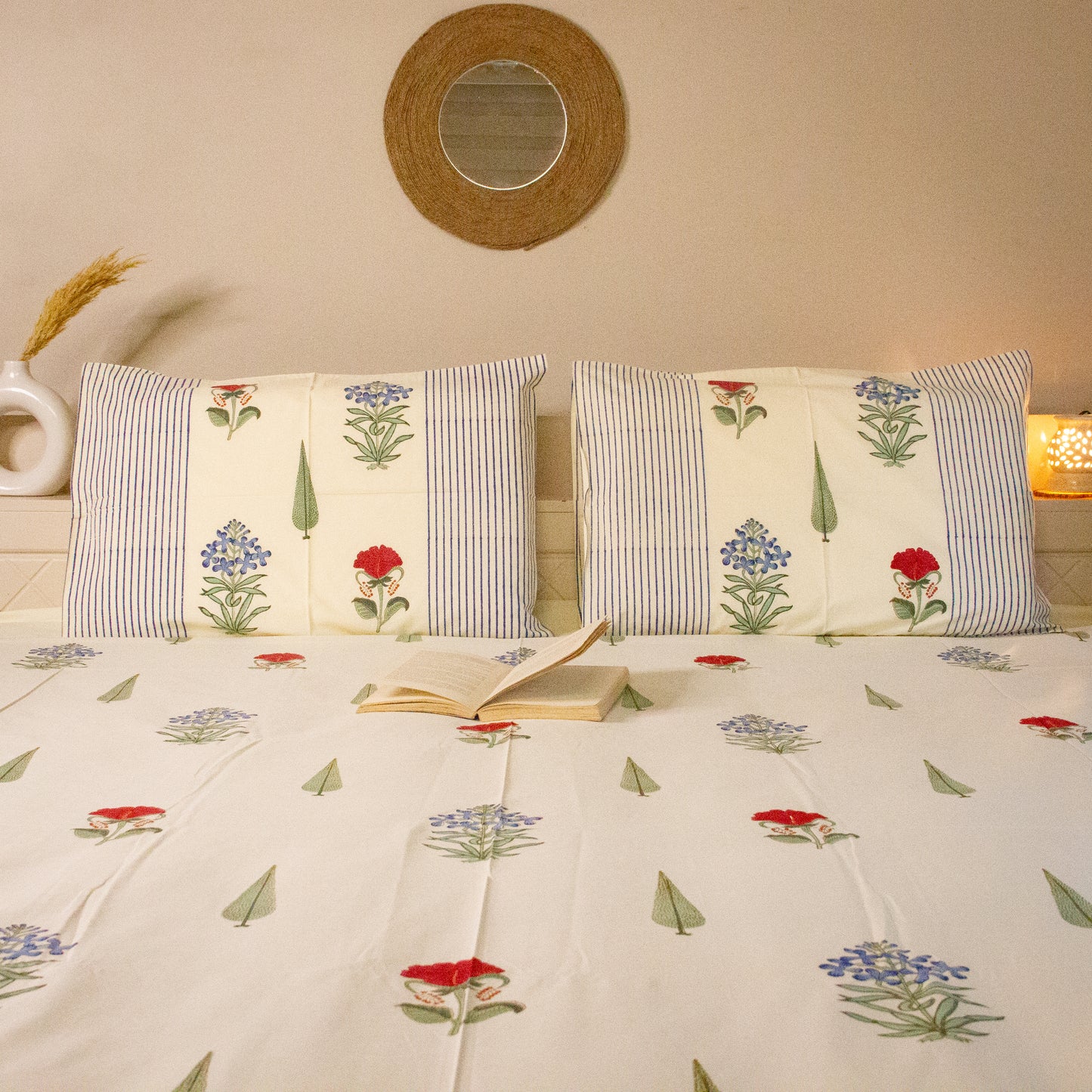 Amaryllis Hand Block Printed Bed Sheets