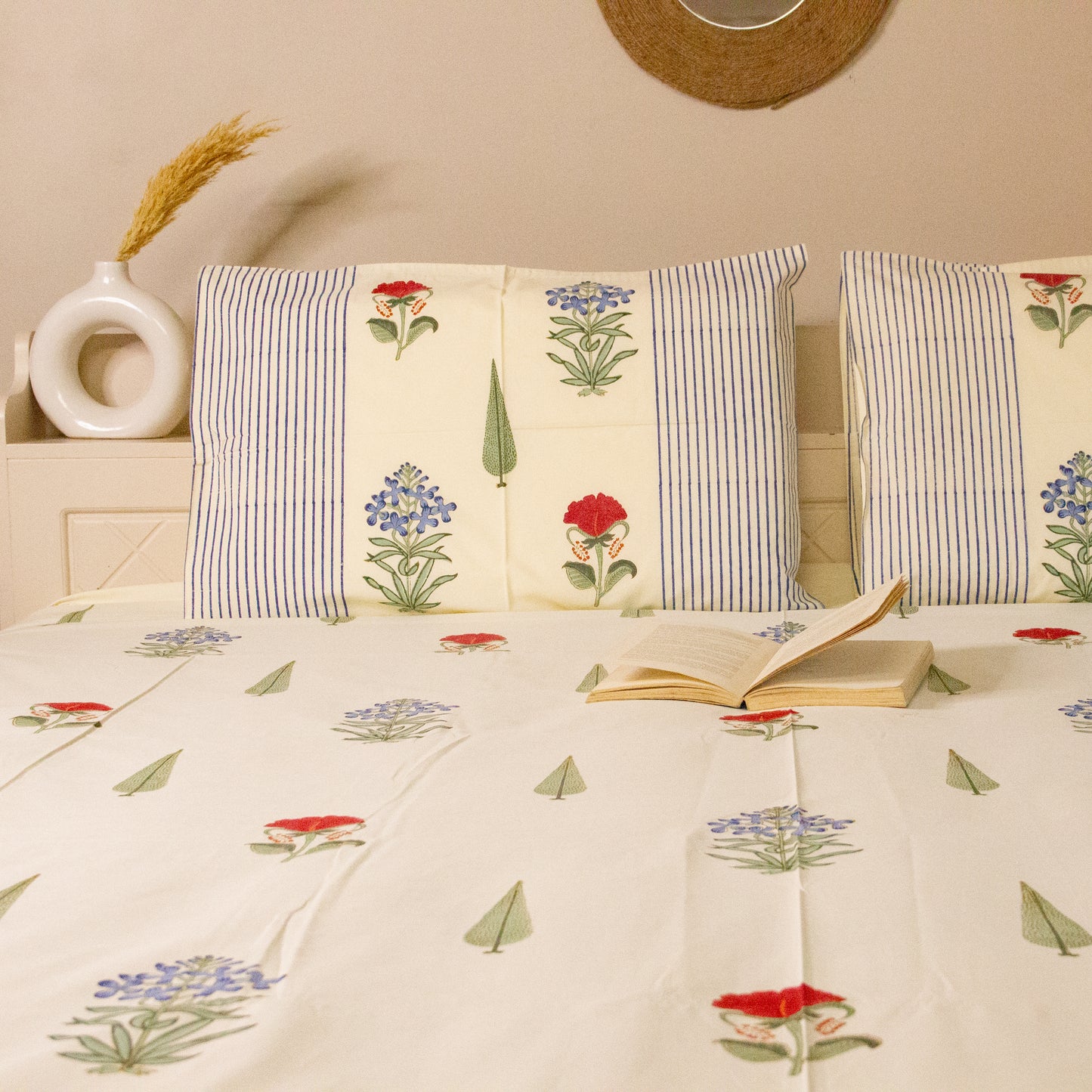 Amaryllis Hand Block Printed Bed Sheets