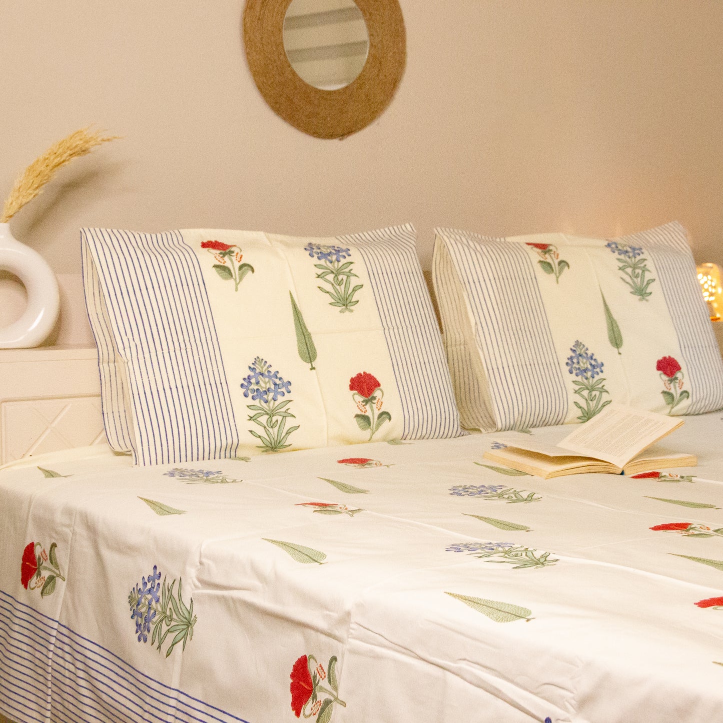 Amaryllis Hand Block Printed Bed Sheets