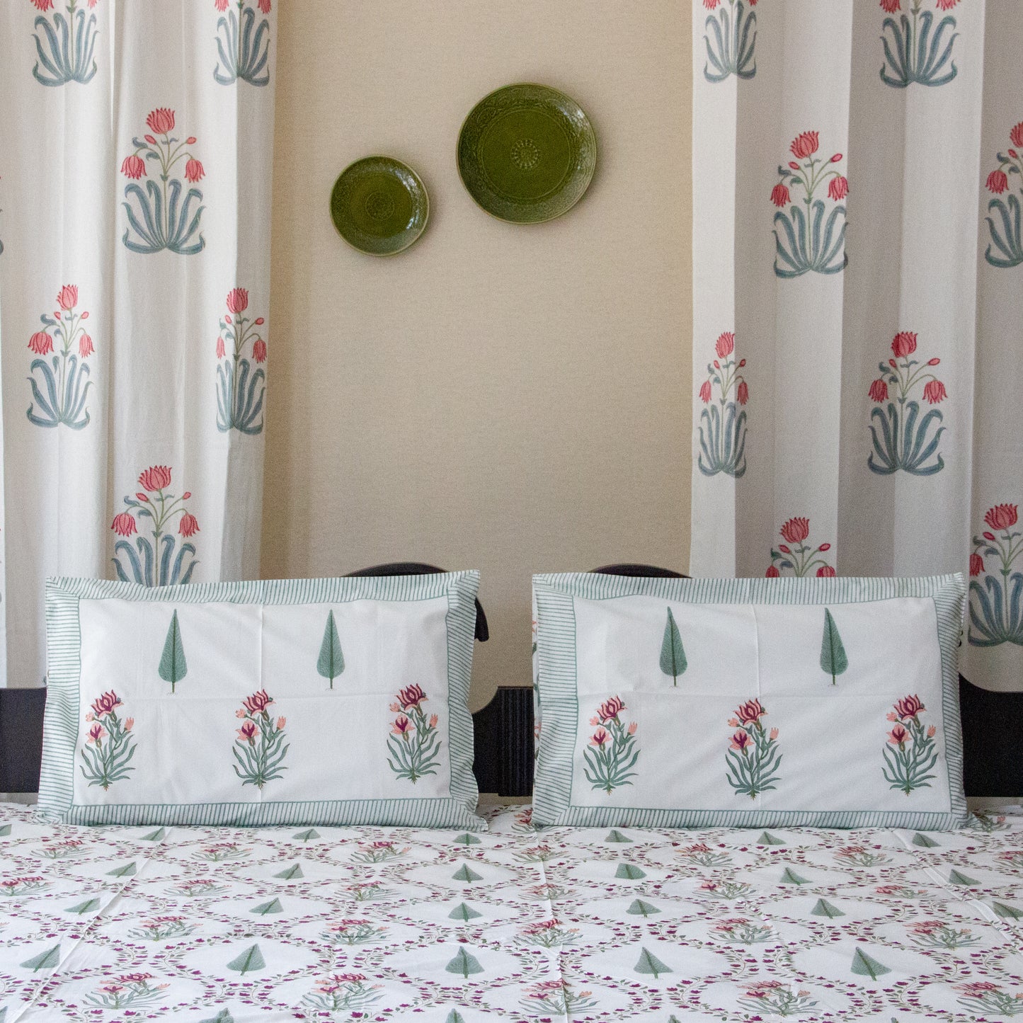 Cypress Jaal Hand Block Printed Bed Sheet