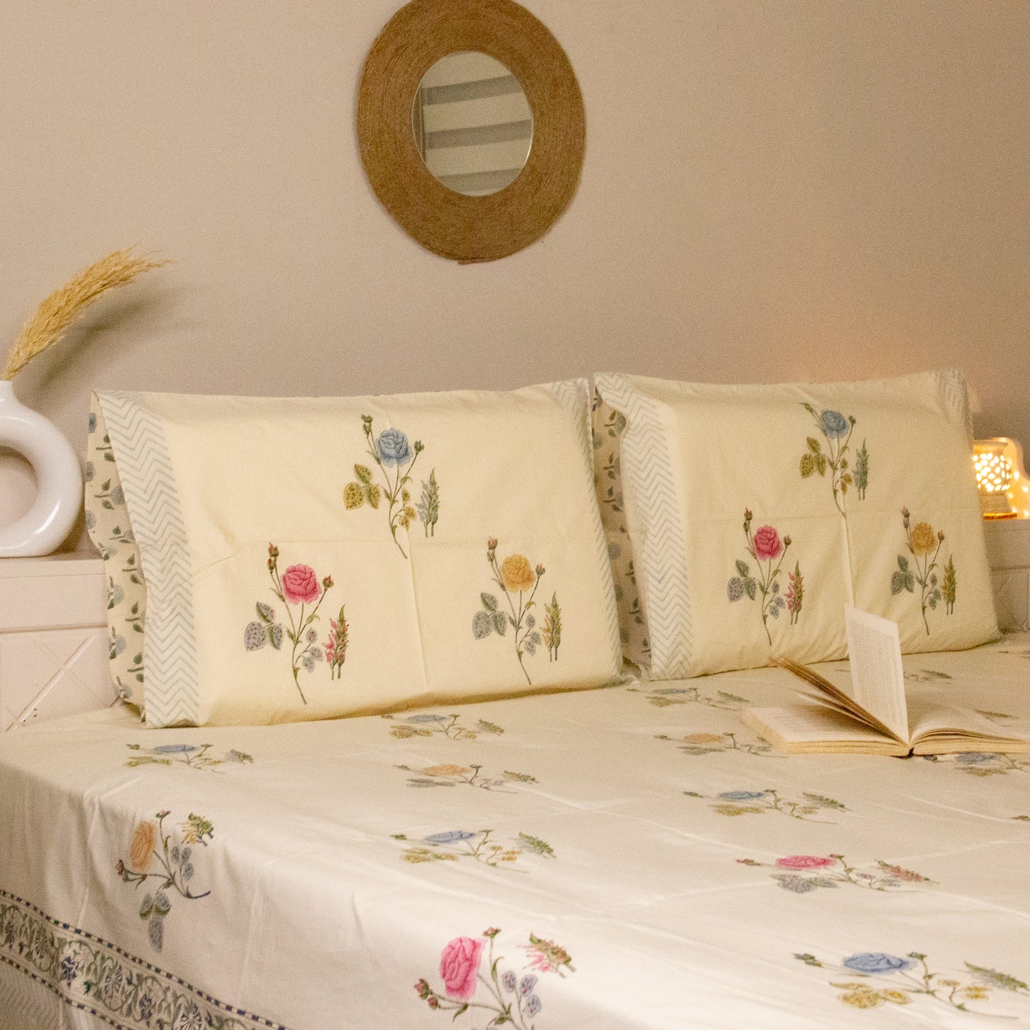 Primrose Hand Block Printed Bed Sheets