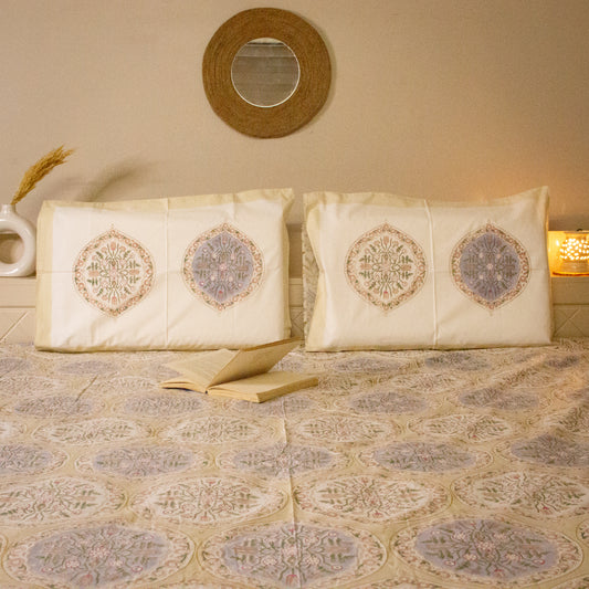 Daffodil Hand Block Printed Bed Sheets
