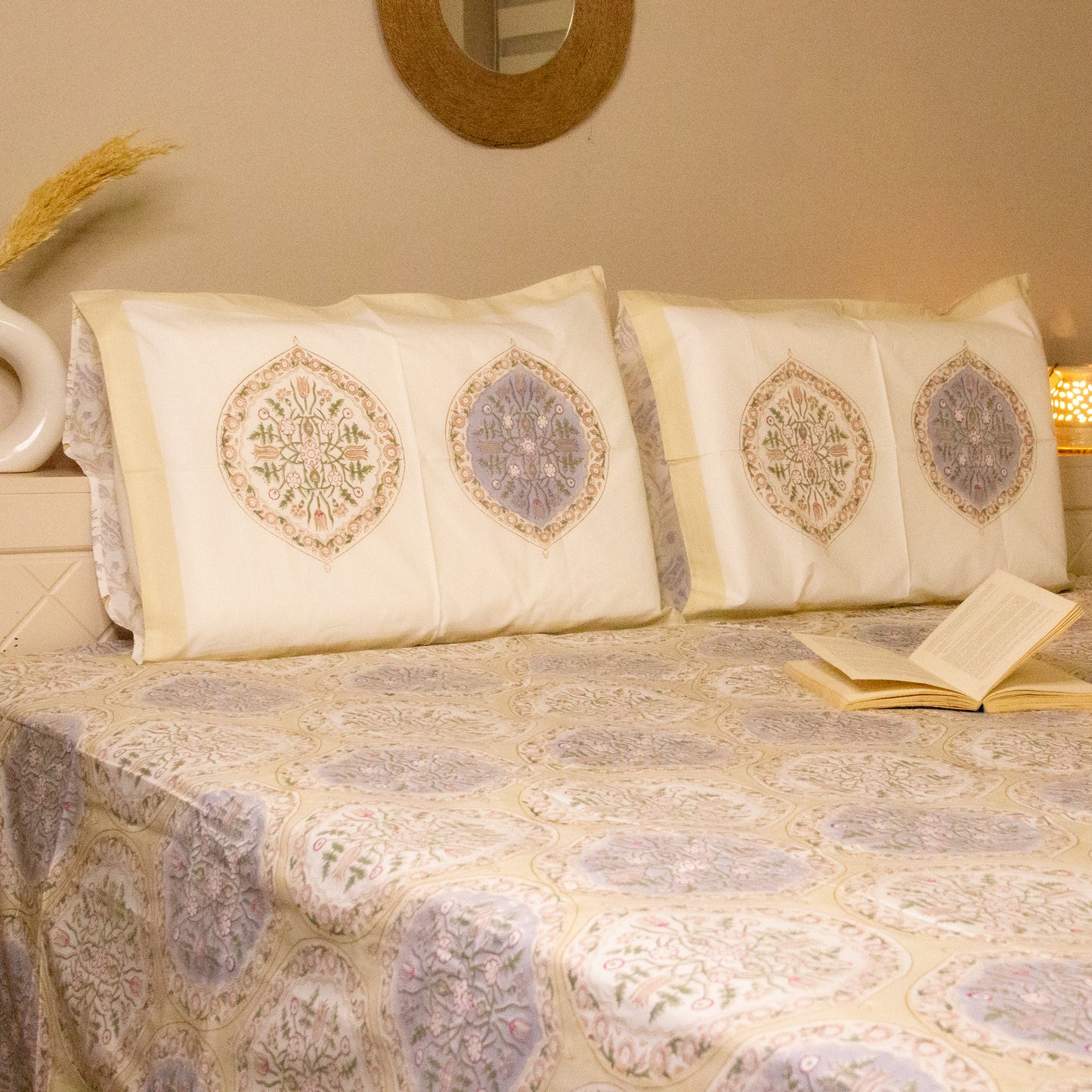 Daffodil Hand Block Printed Bed Sheets