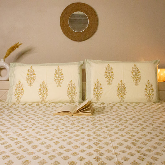 Meadows Hand Block Print Bedsheet