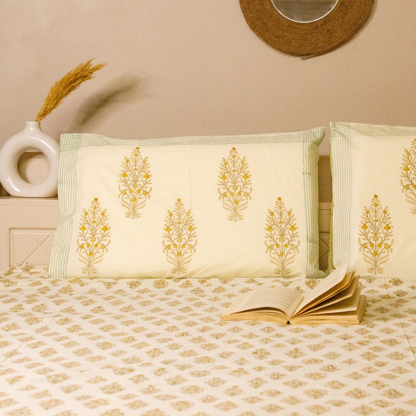 Meadows Hand Block Print Bedsheet