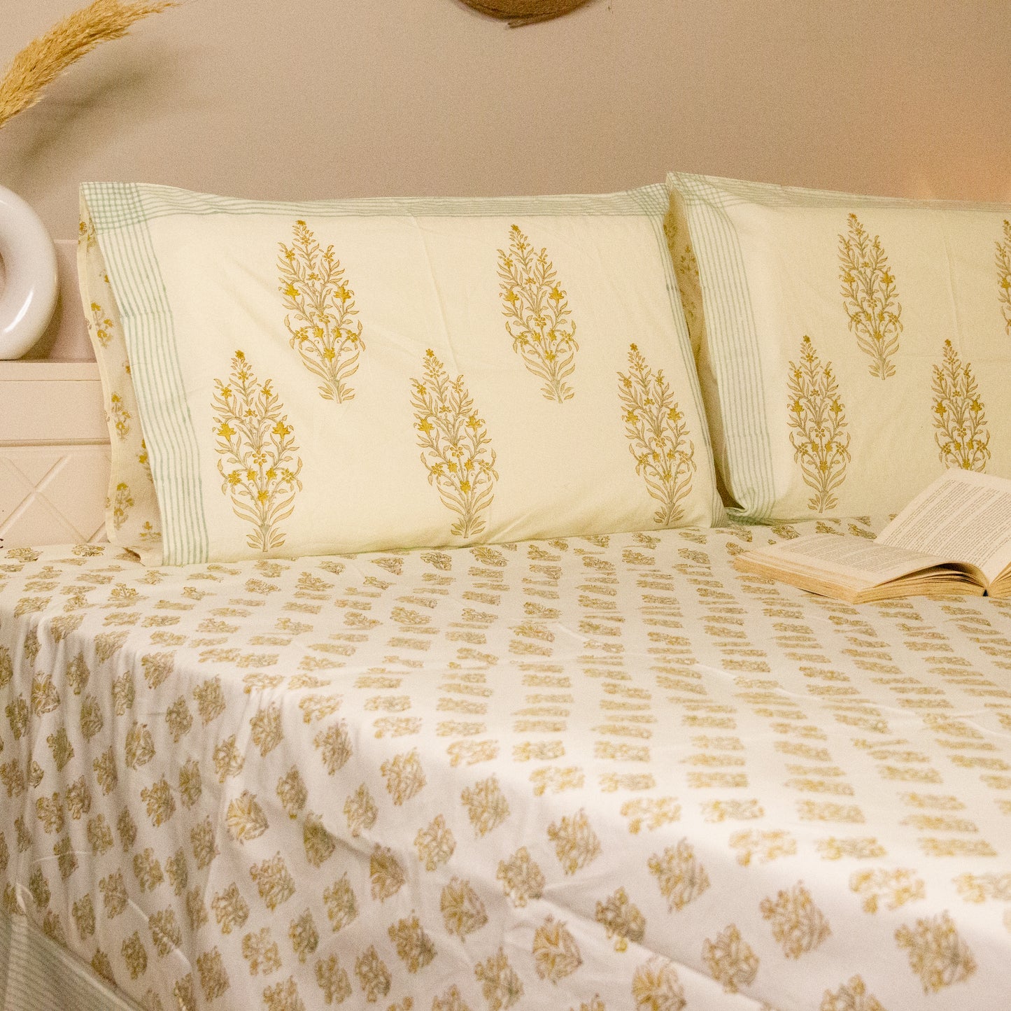 Meadows Hand Block Print Bedsheet