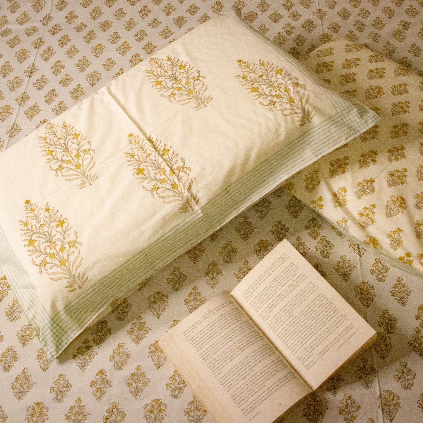 Meadows Hand Block Print Bedsheet