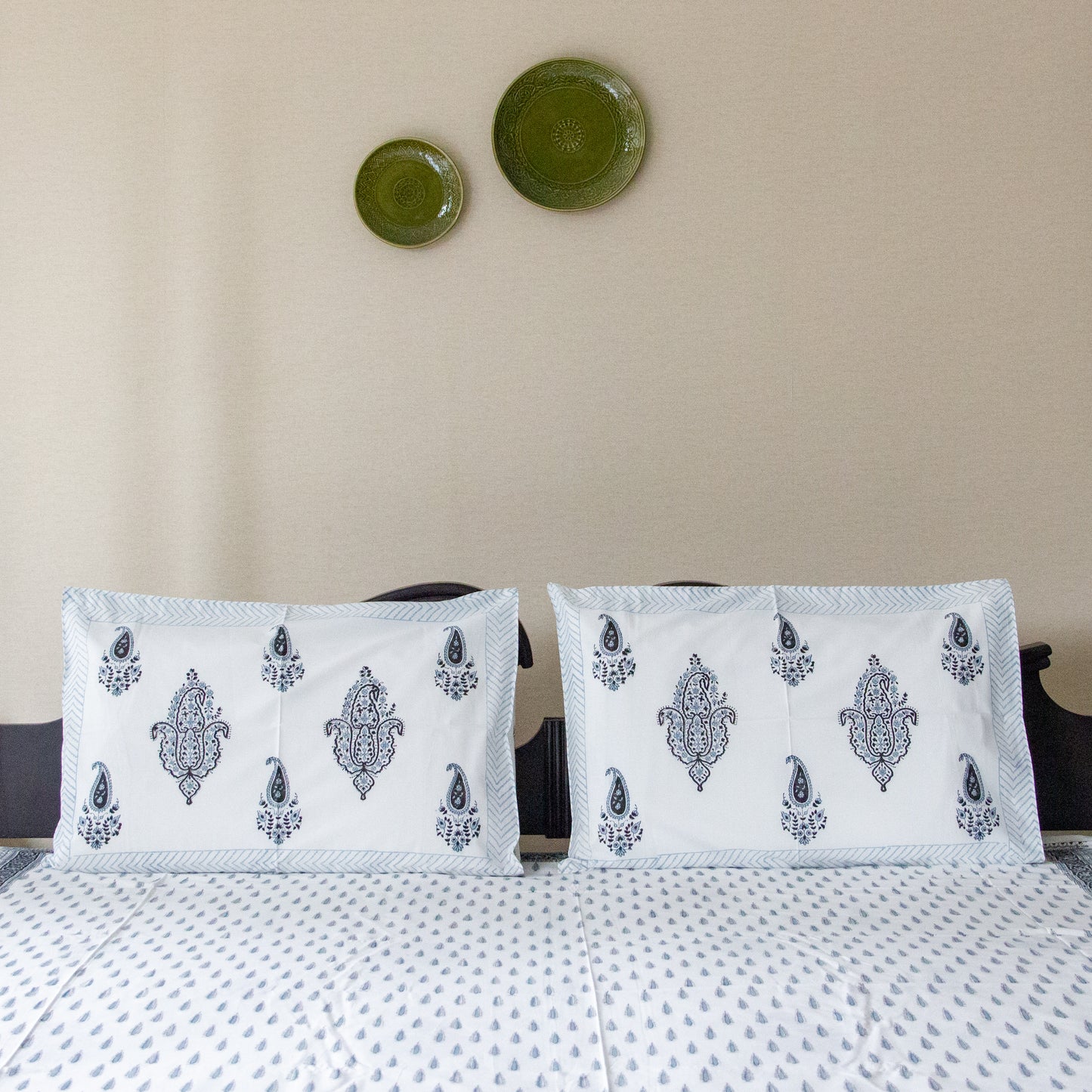 Ash Hand Block Printed Bed Sheet