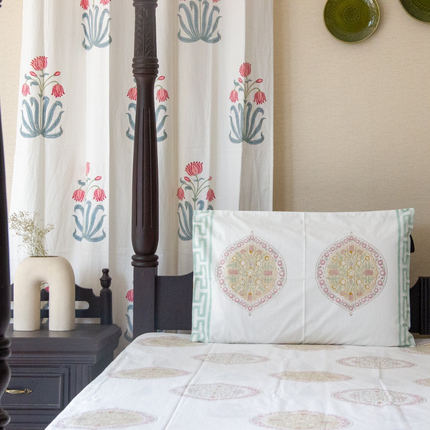 Buttercup Bliss Hand Block Printed Bed Sheet