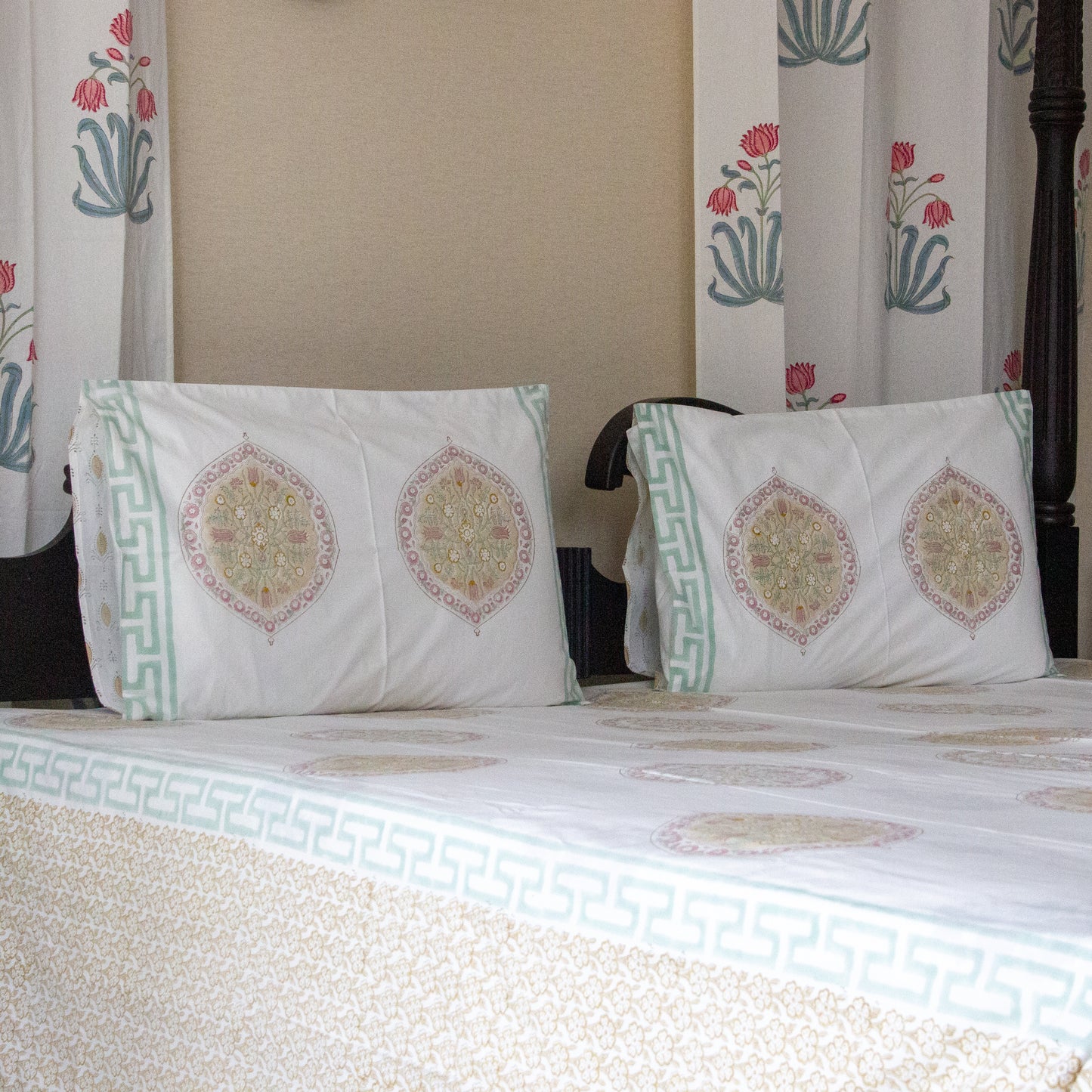 Buttercup Bliss Hand Block Printed Bed Sheet