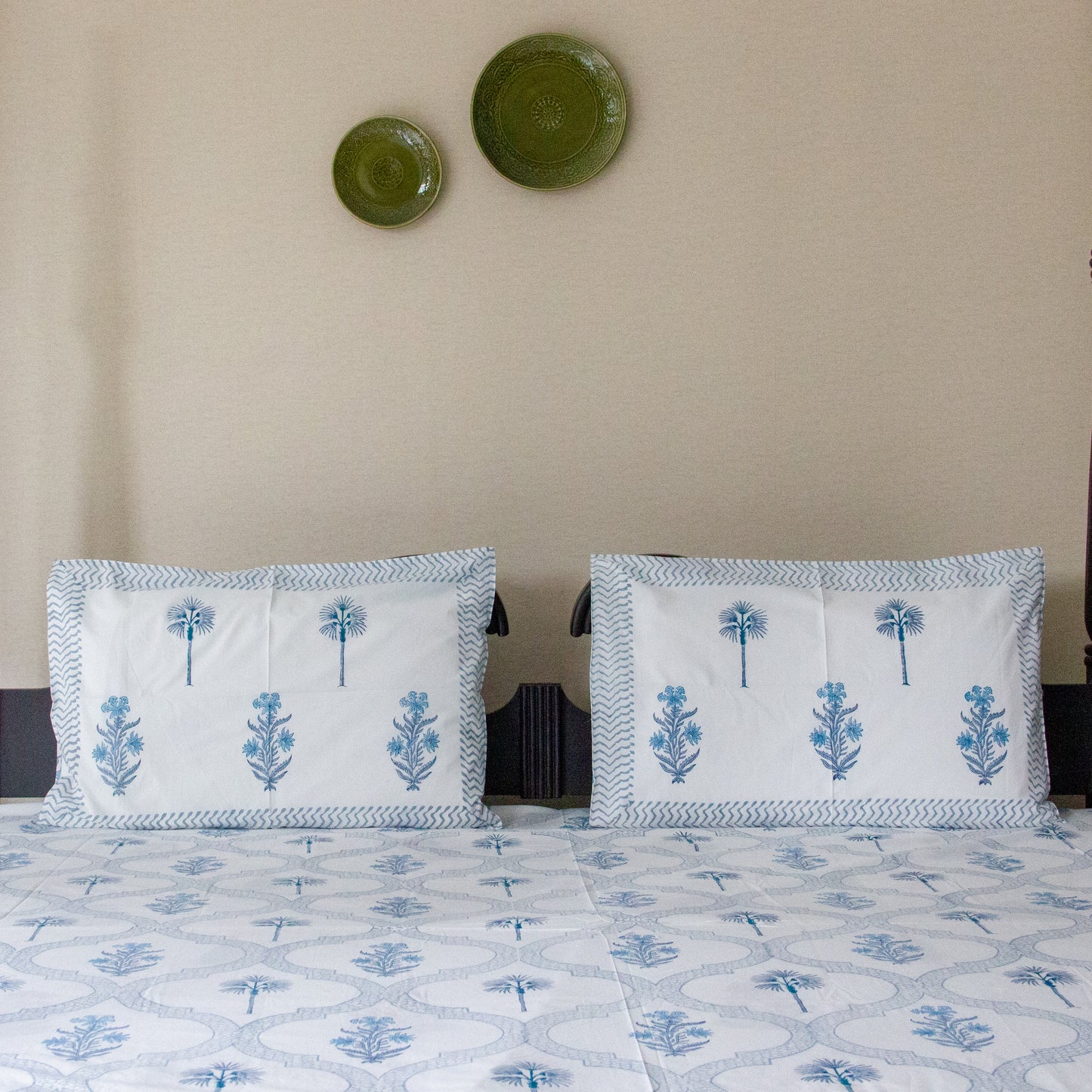 Bluebell Bliss Hand Block Printed Bed Sheet