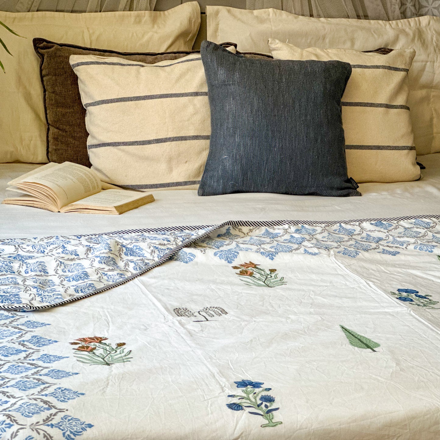 Evergreen Hand Block Printed Reversible Dohar