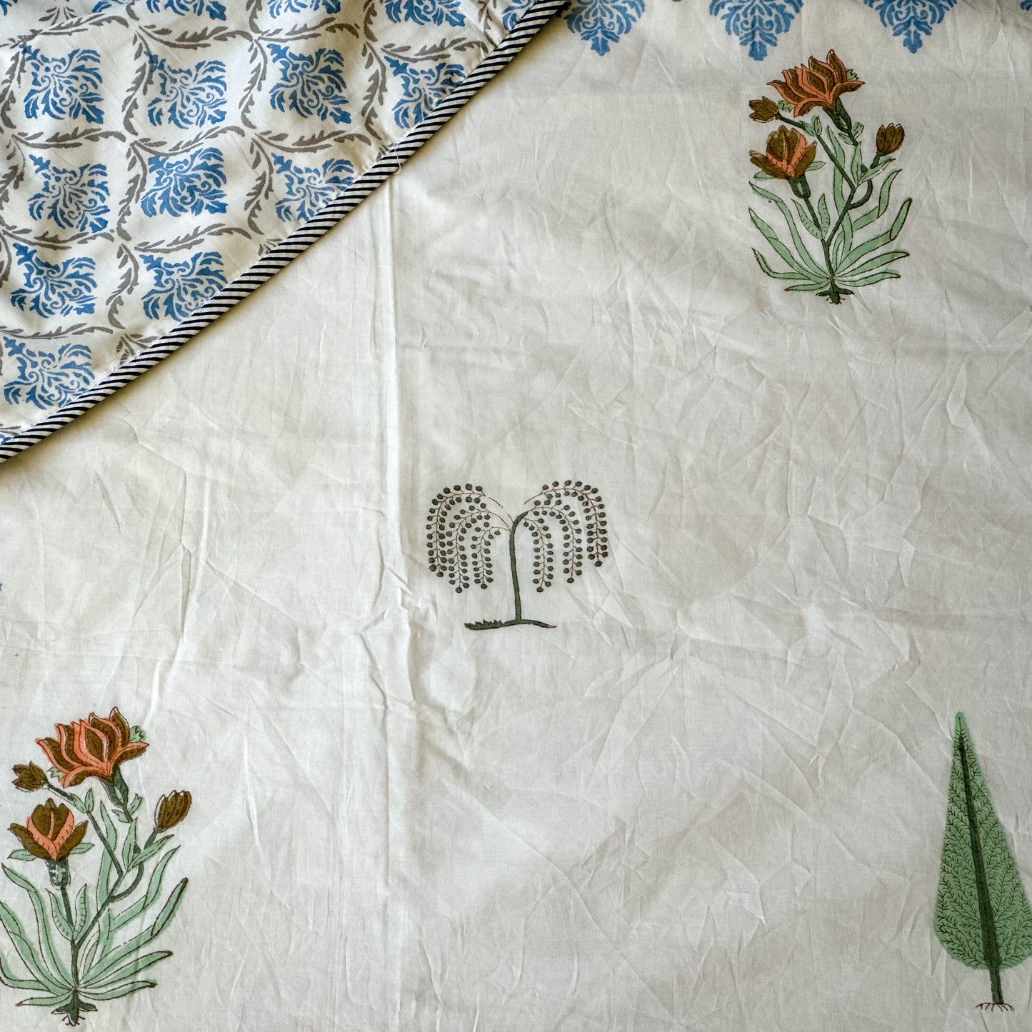 Evergreen Hand Block Printed Reversible Dohar