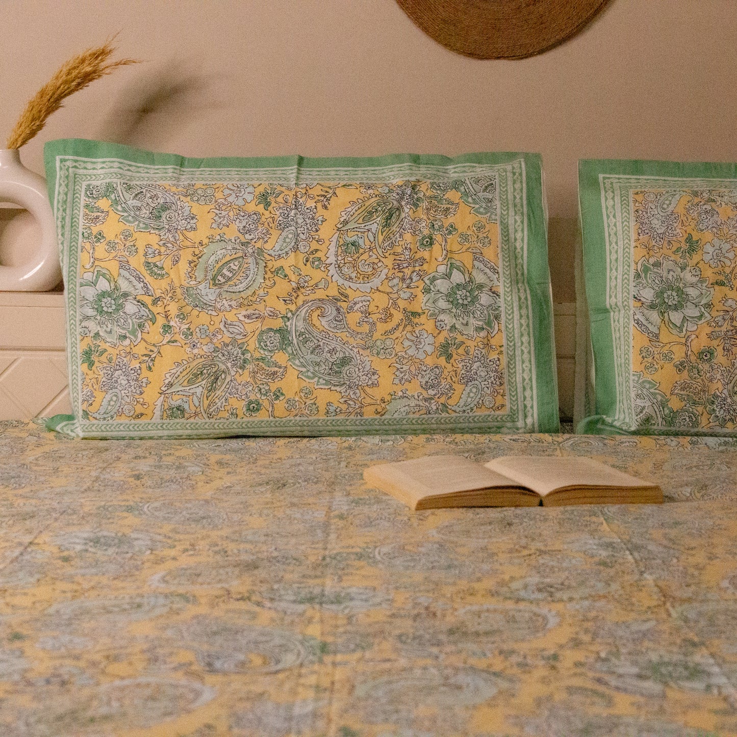 Blossom Green Printed Bed Sheets