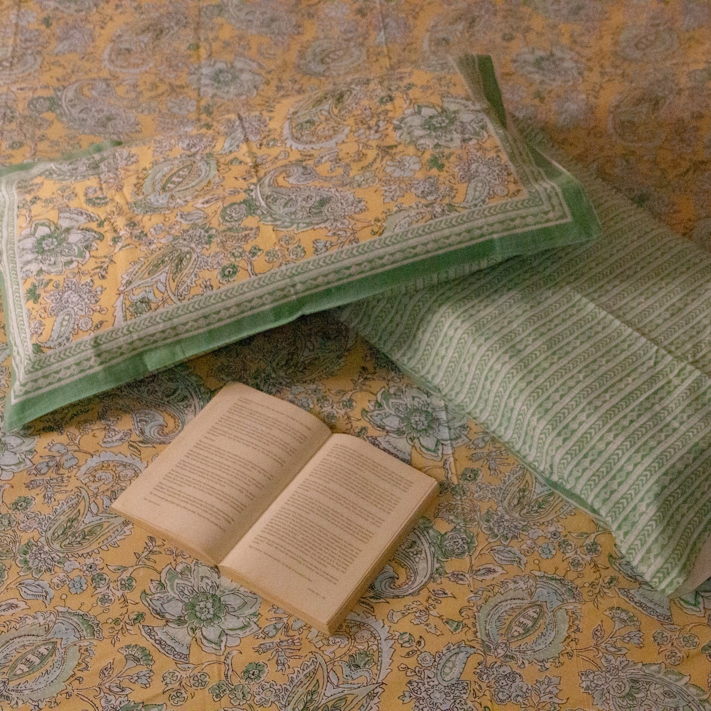 Blossom Green Printed Bed Sheets