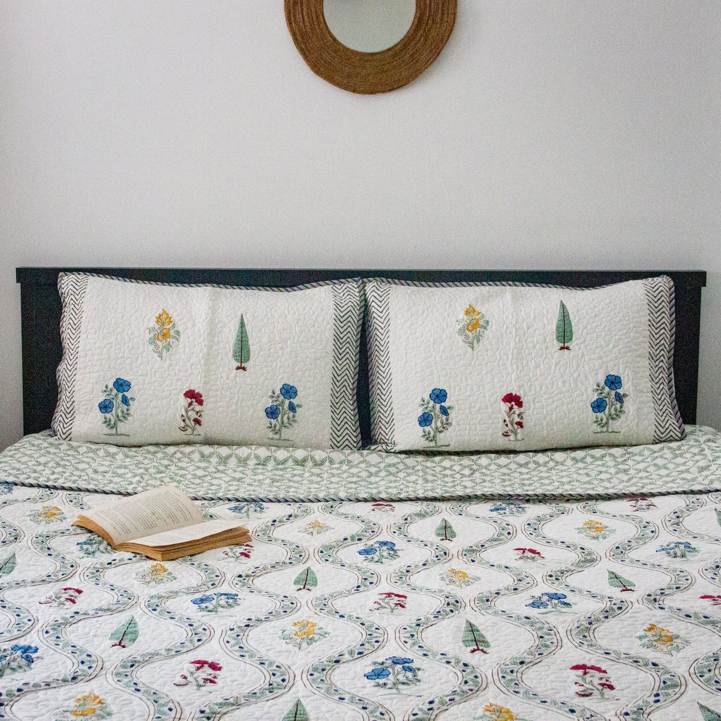 Orchid Jaal Hand Block Printed Quilted Bed Covers