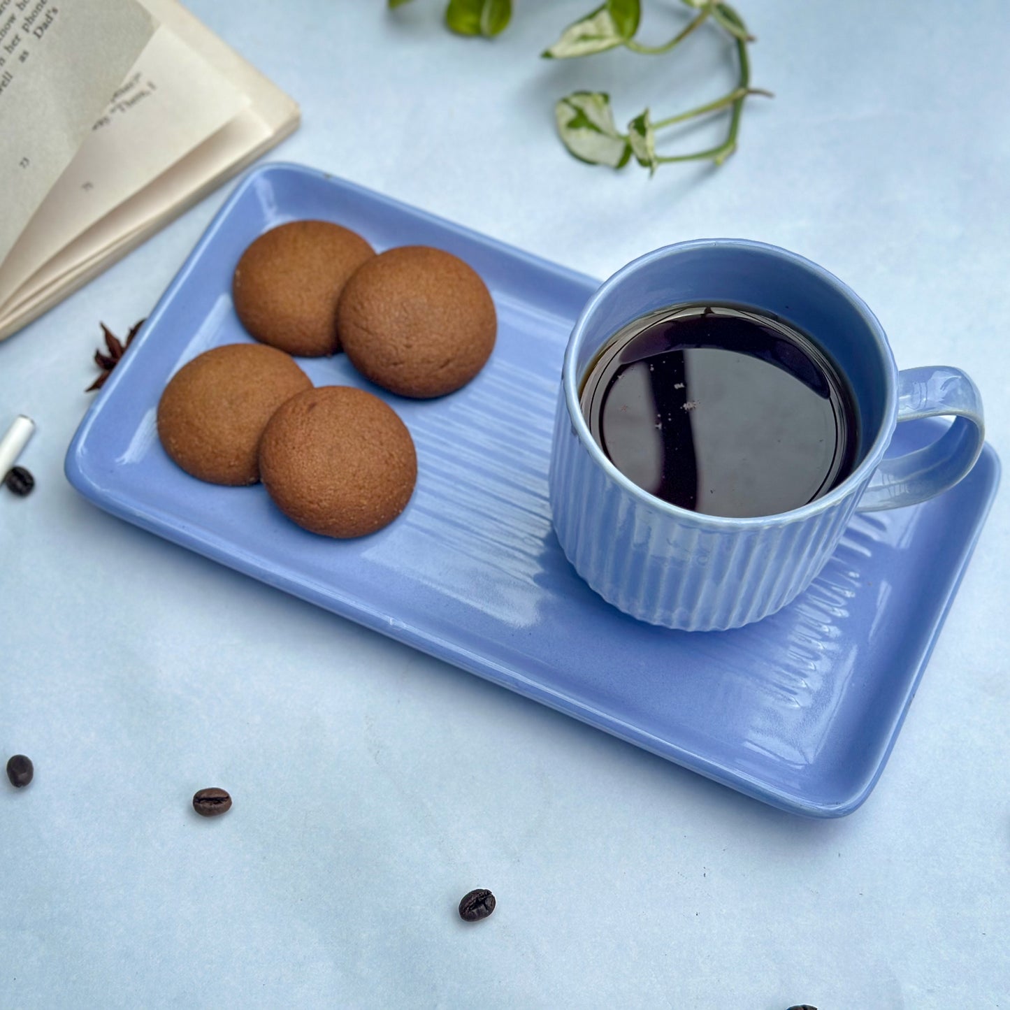 Pastel Ceramic Mugs With Tray