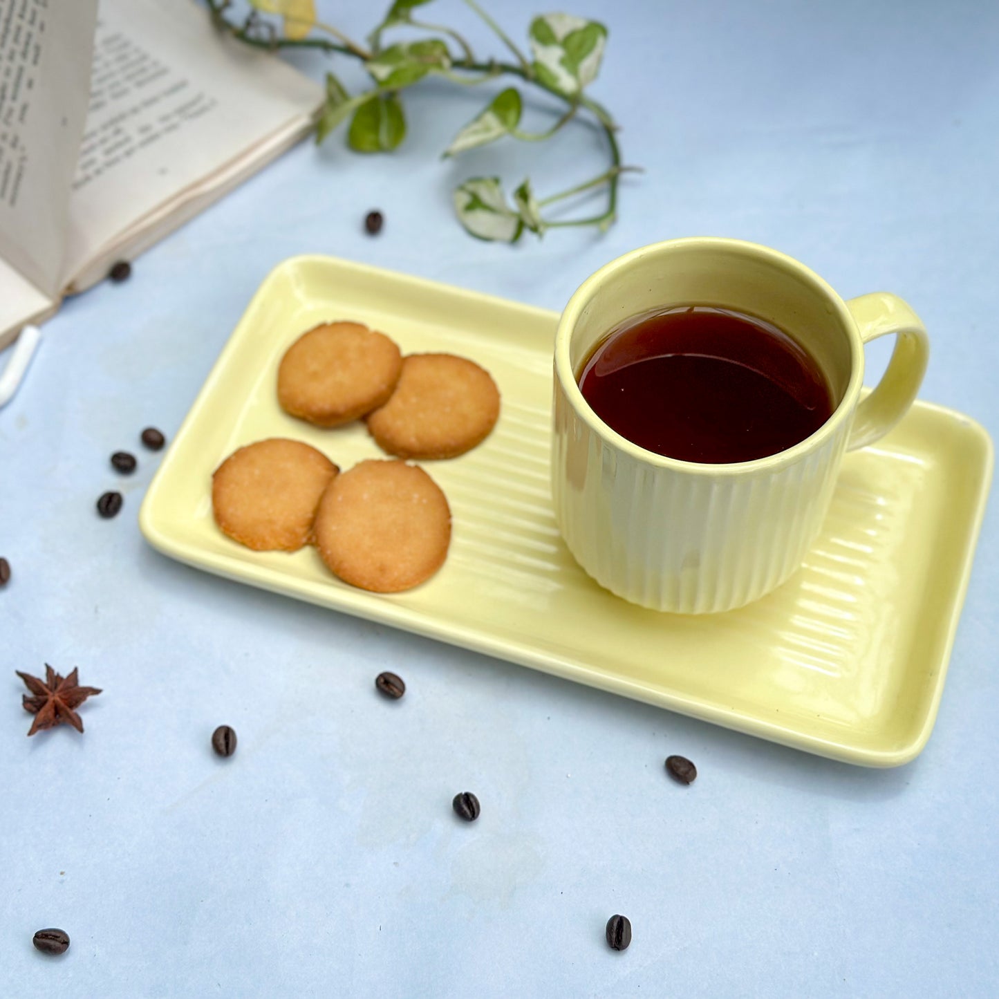 Pastel Ceramic Mugs With Tray