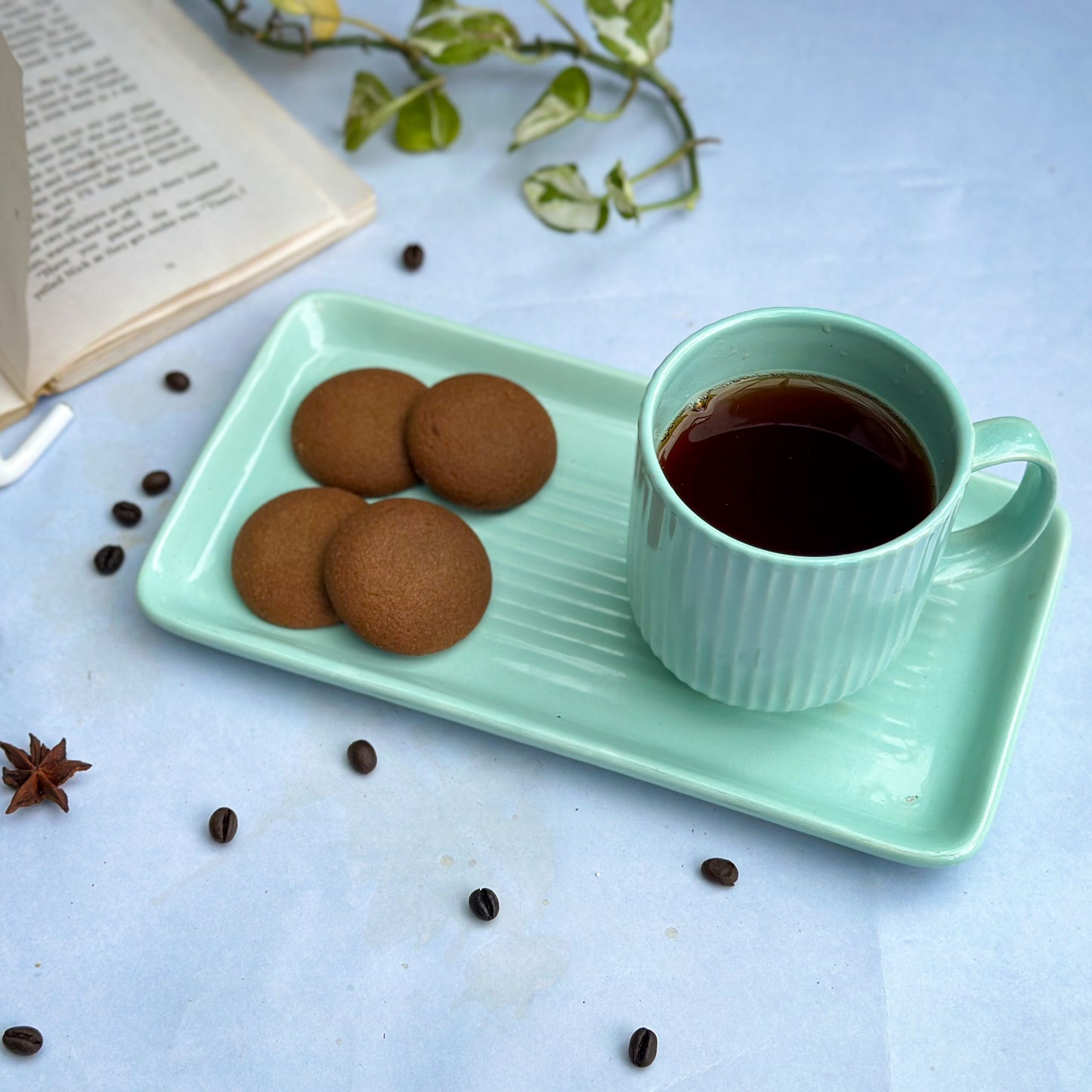 Pastel Ceramic Mugs With Tray