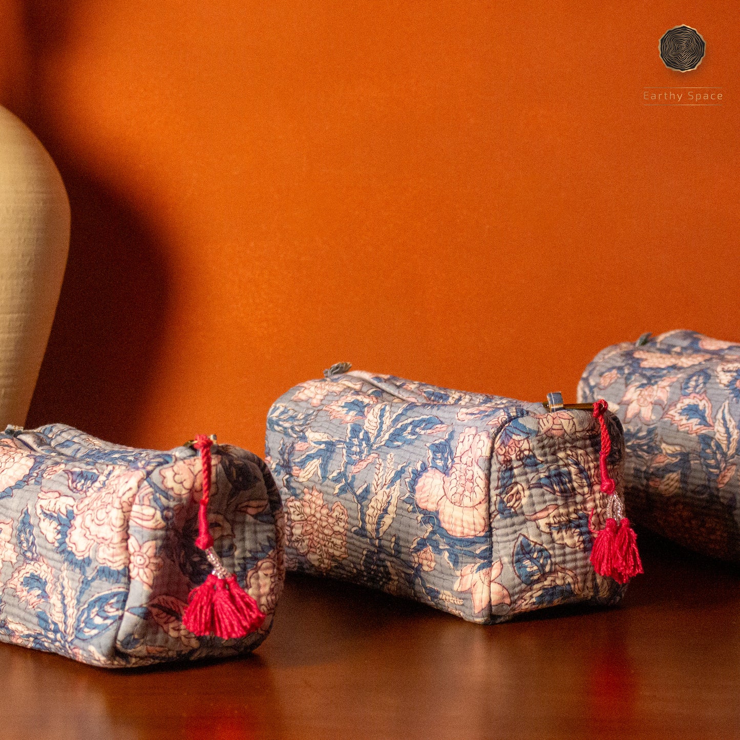 Travel Pouch Set - Blue Flora