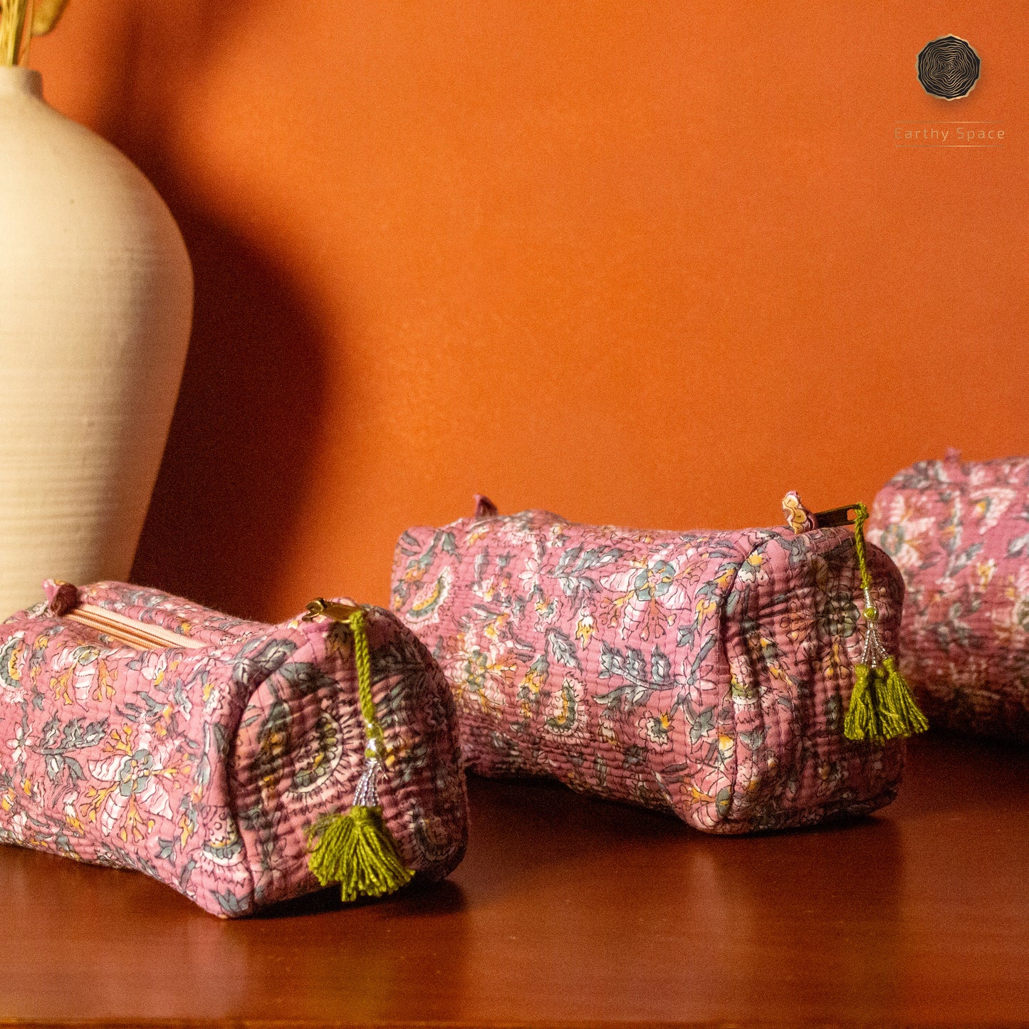 Travel Pouch Set - Pink Flora