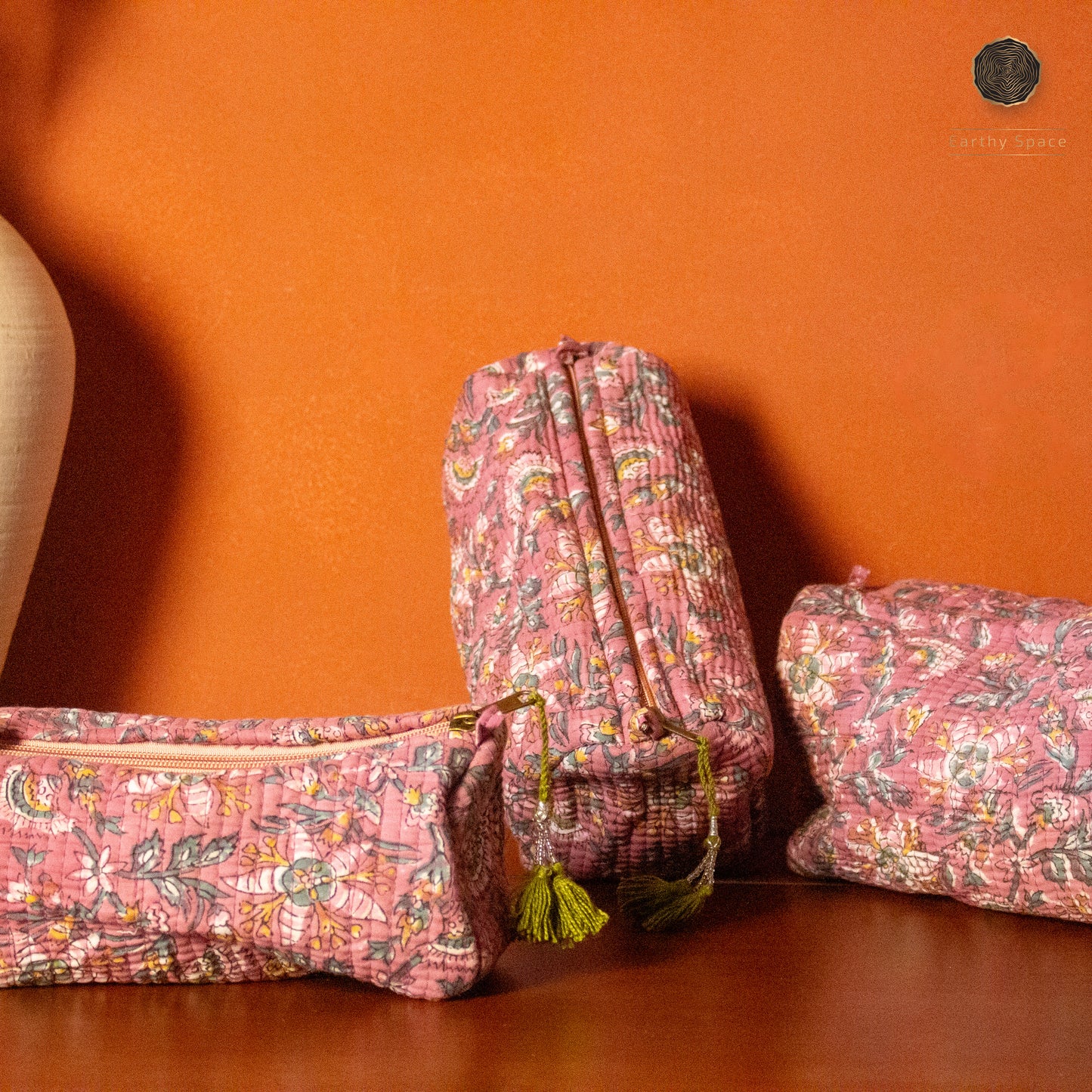 Travel Pouch Set - Pink Flora