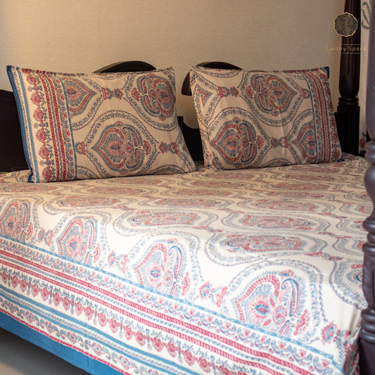 Blue Royal Marwar  - Bedsheet 108" by 108"