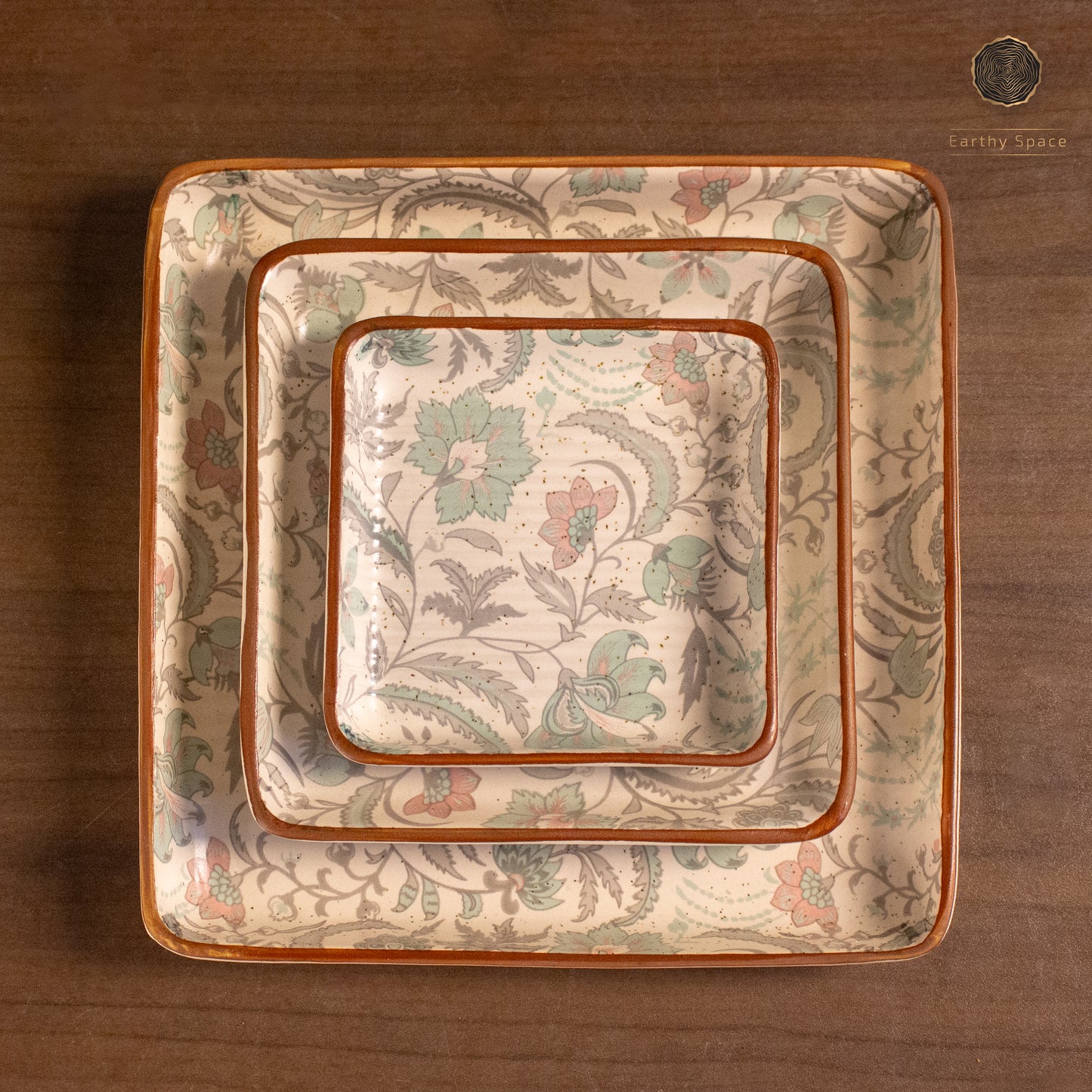 Floral Square Platter Set