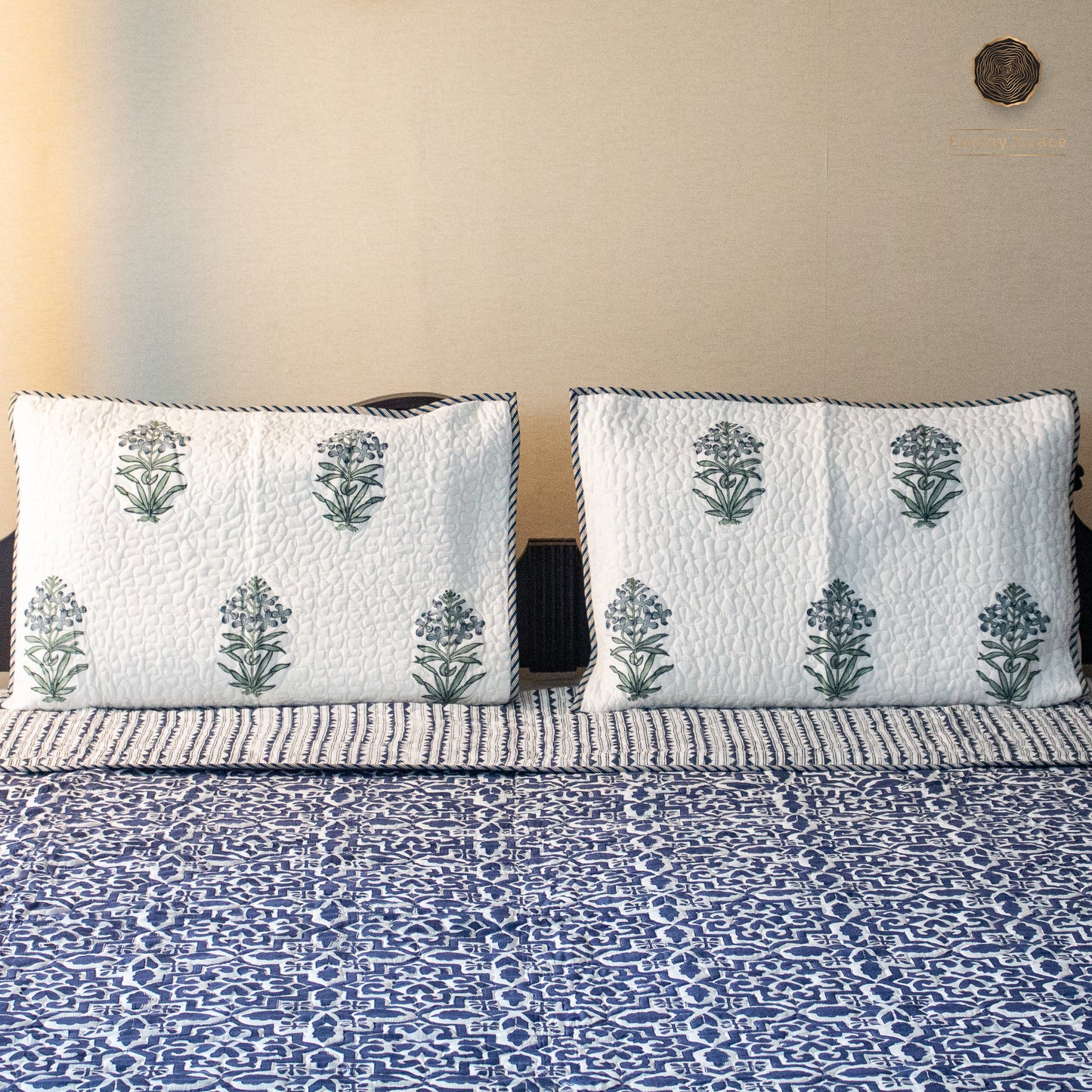 Blue Tula Quilted Bedspread