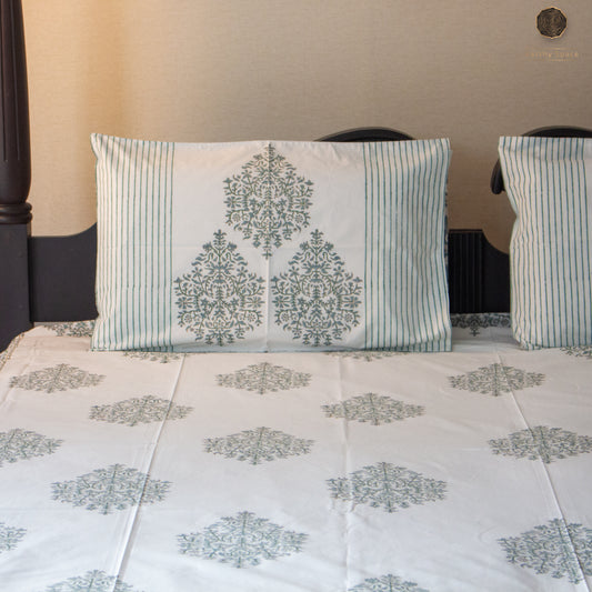 Zen Block Handblock Printed Bedsheet