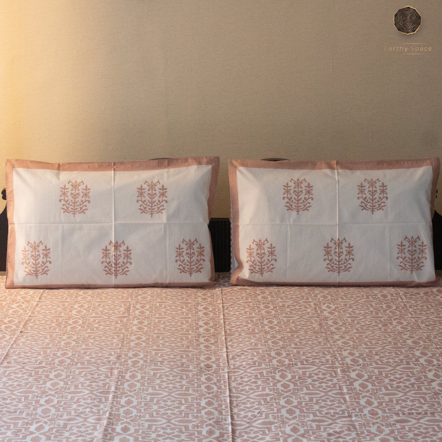 TULA - Nude Pink - Hand Block Printed BedSheet