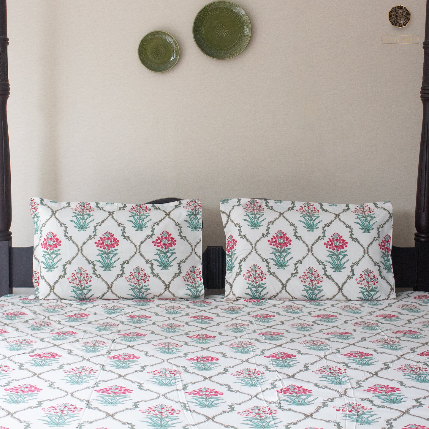 Evergreen Jaal Bloom - Bedsheet 108" by 108"