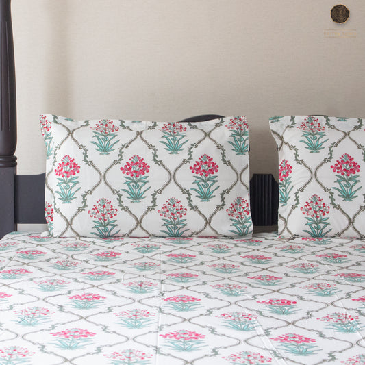Evergreen Jaal Bloom - Bedsheet 108" by 108"