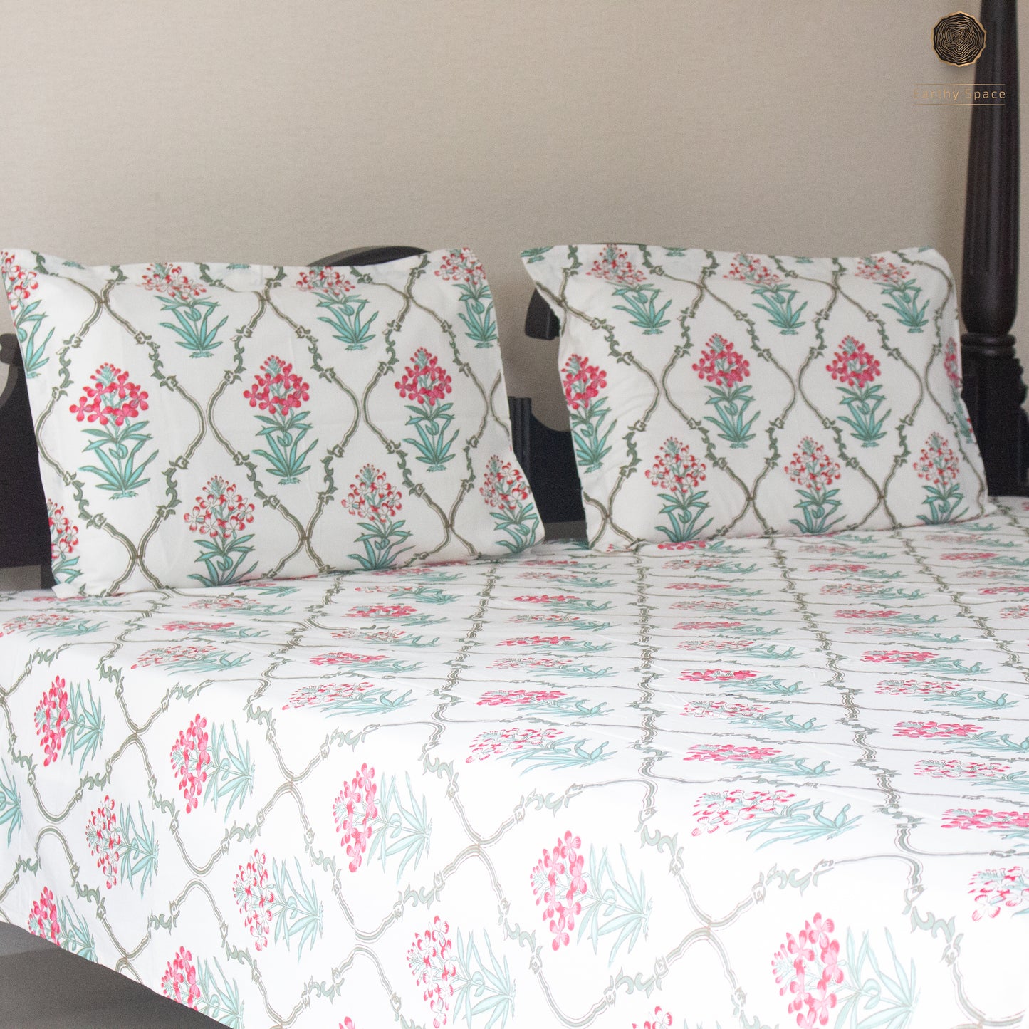 Evergreen Jaal Bloom - Bedsheet 108" by 108"