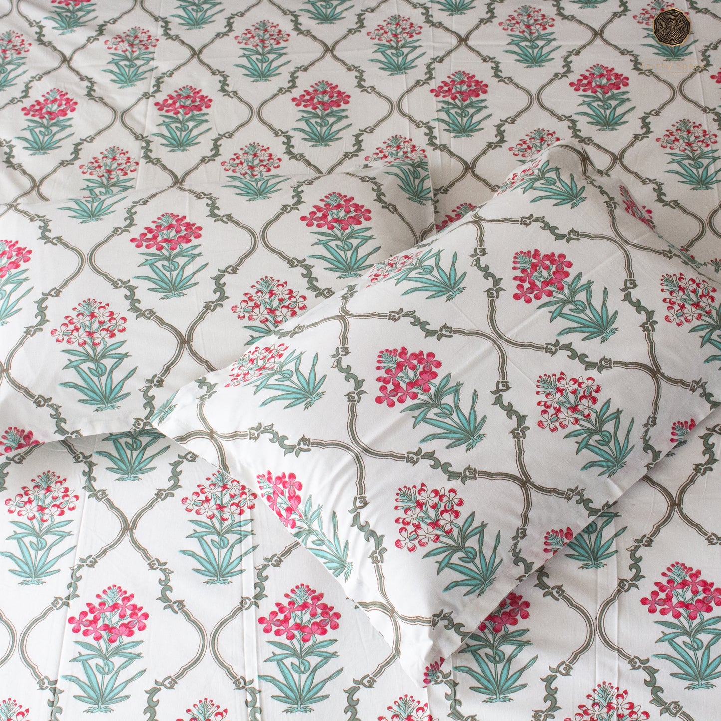 Evergreen Jaal Bloom - Bedsheet 108" by 108"