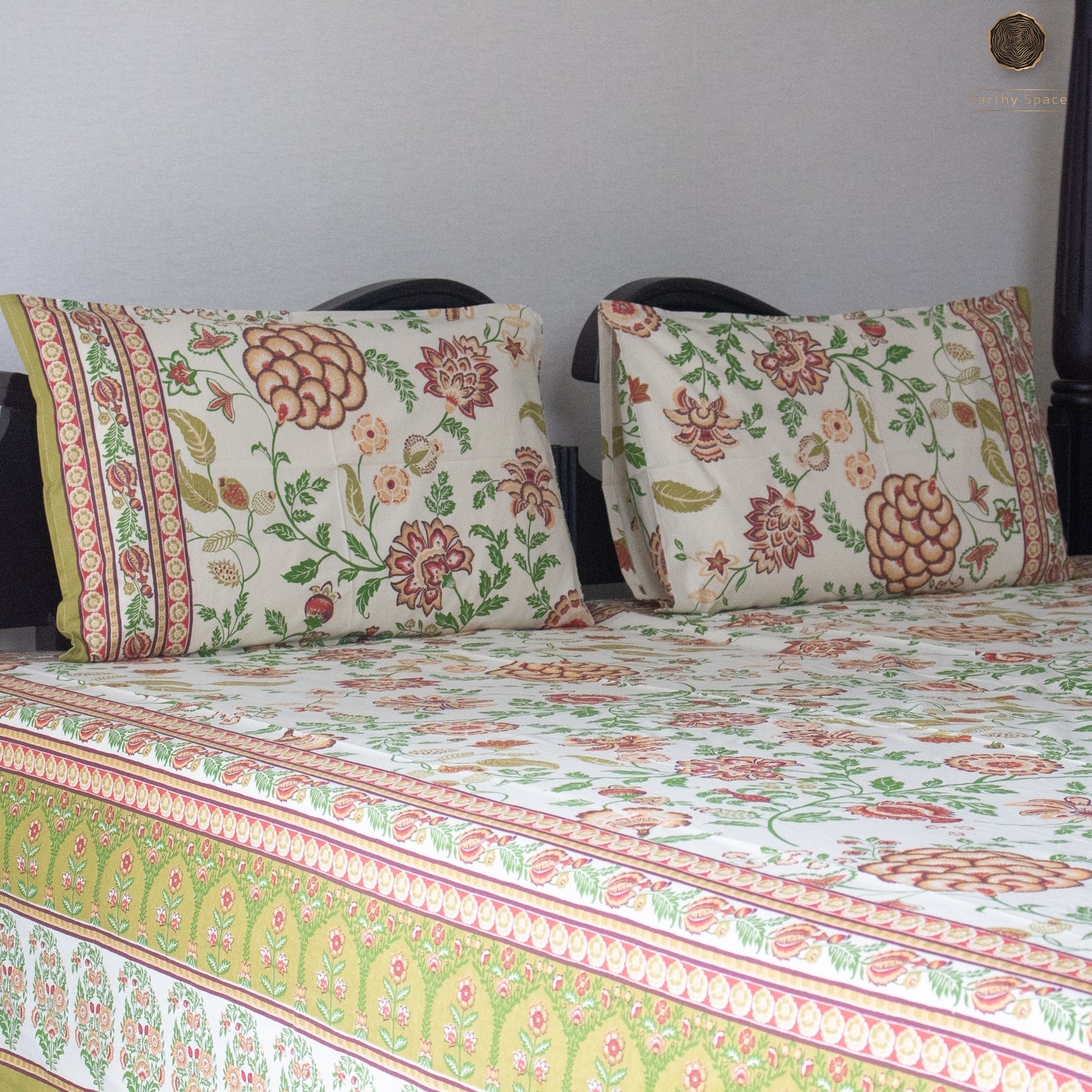 Mustard Yellow Flora - Bedsheet 108" by 108"