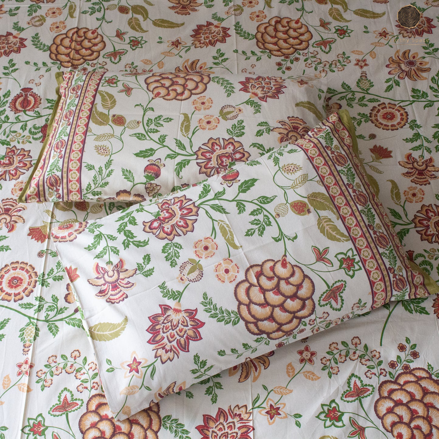 Mustard Yellow Flora - Bedsheet 108" by 108"