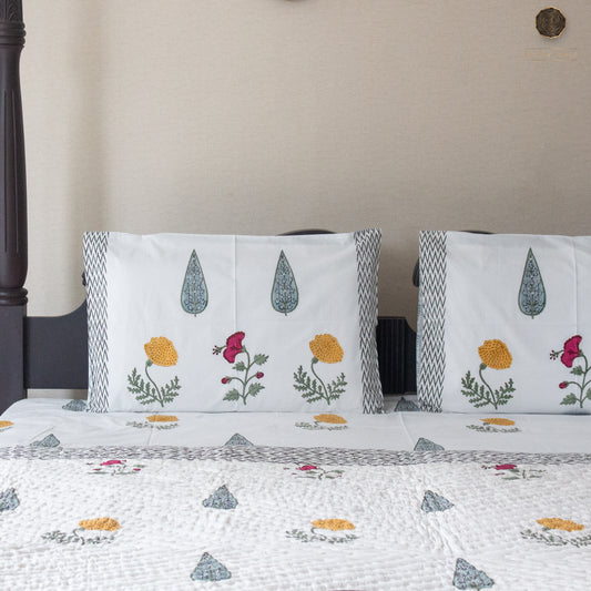 Mari Gold Flora - Bedding Set